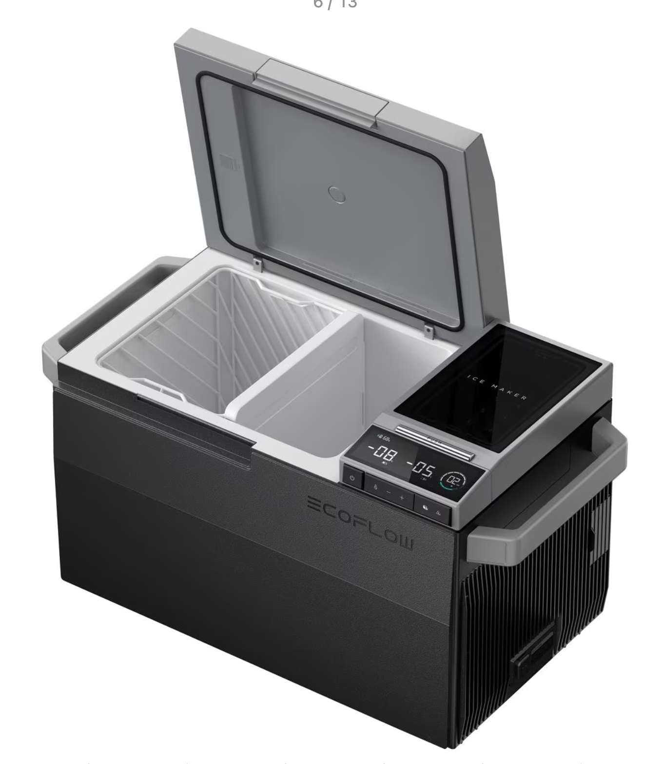 Gebrauchte Ecoflow Glacier Kompressor-Kühlbox inkl Zusatzakku, 12/24/230V, Solar 38L Eiswürfel, zwei Zonen, autark, USB-C, Battery 298wh