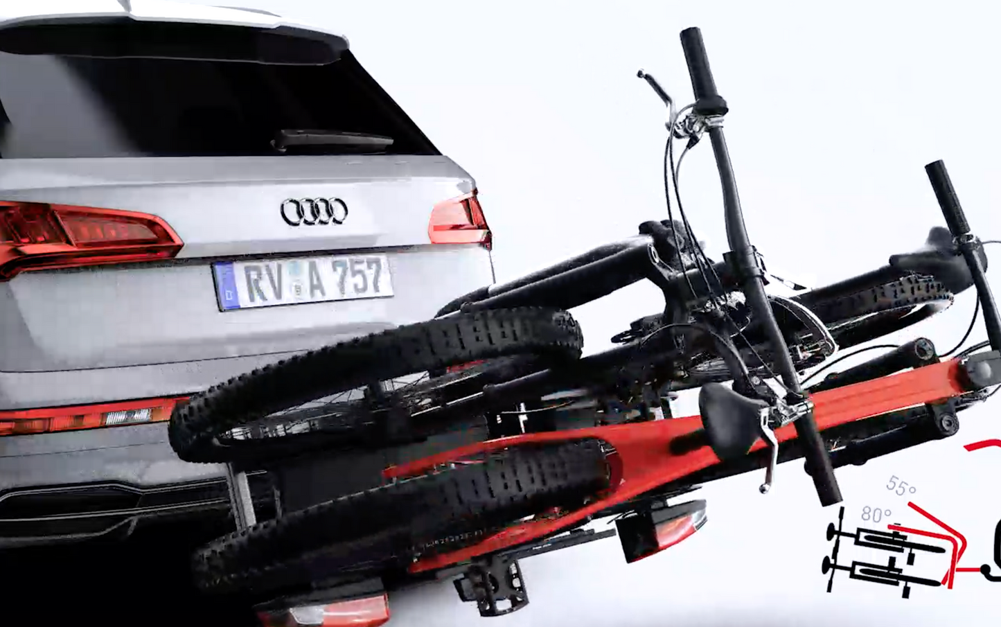 2er Fahrradträger für Anhängerkupplung abklappbar Atera Genio 60KG