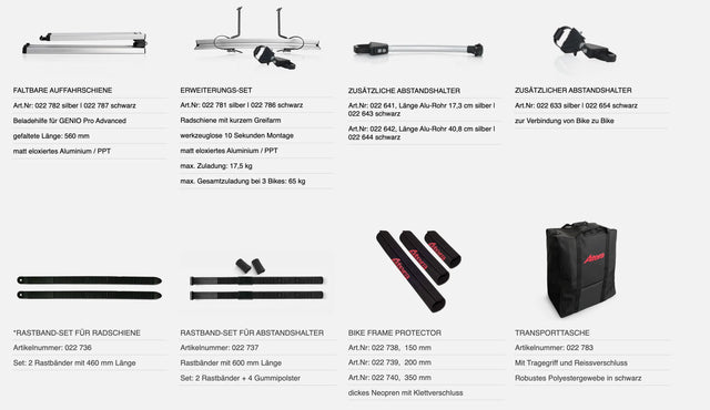 Atera GENIO PRO ADVANCED Fahrradträger AHK abklappbar 2-ER 022785 black Edition Bus, Transporter etc Atera