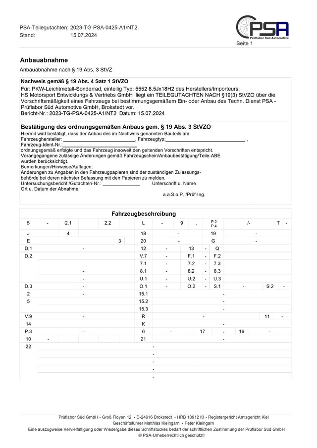 Twin Project Monotube Offroad Felgen AT 8,5X18 schwarz SPRINTER Twin Monotube Projekt