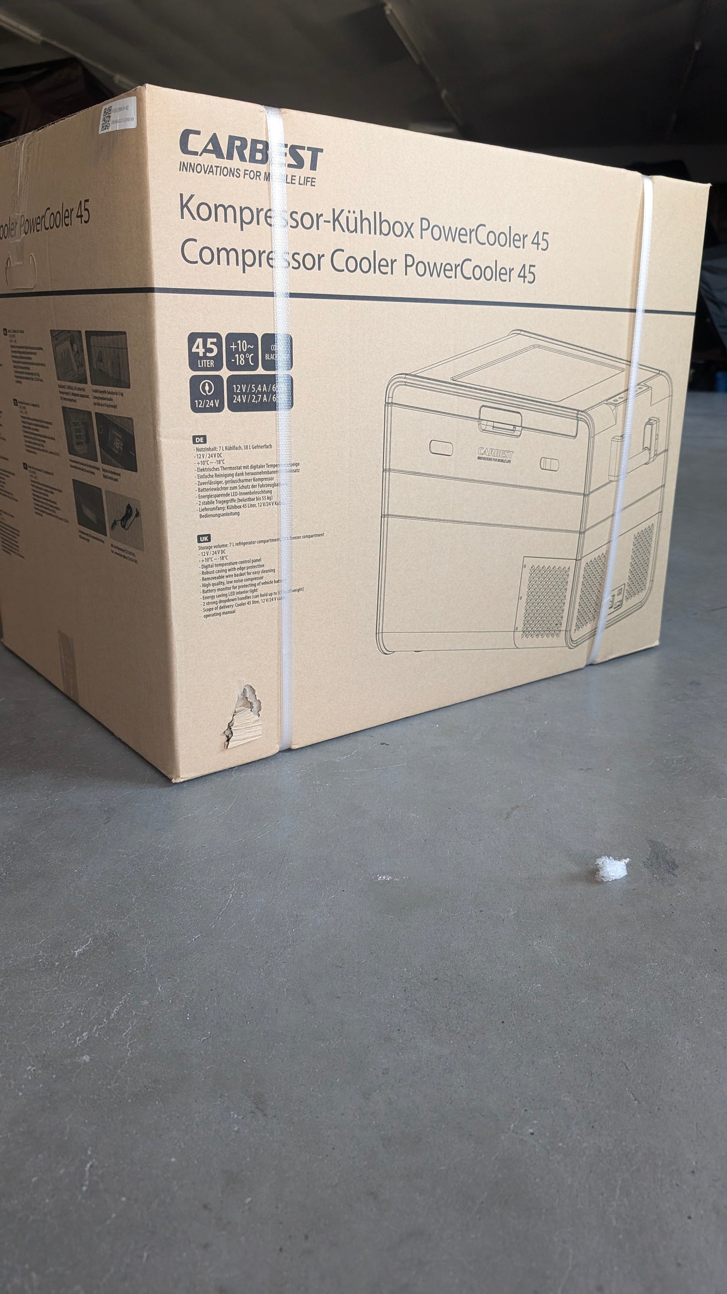 Kompressor Kühlbox 45Liter Carbest PowerCooler 65x40x46,5 Reimo