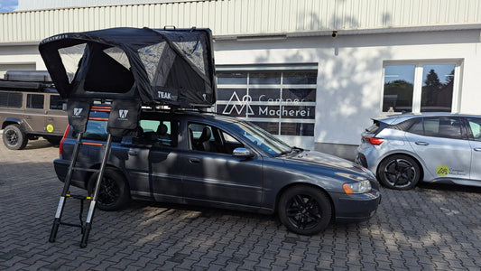 Hartschalen Hybrid Dachzelt VickyWood Teak 135