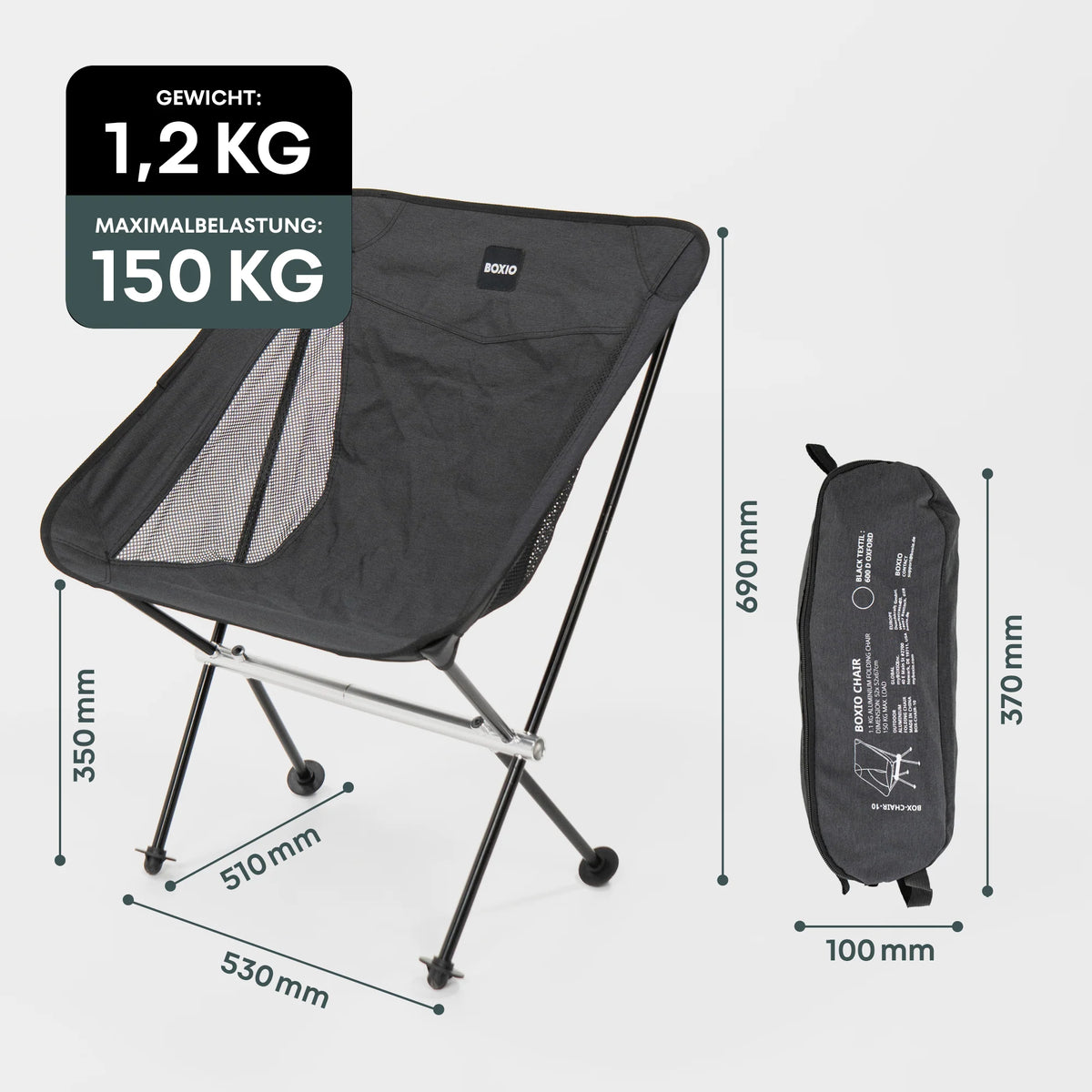 BOXIO Chair - Ultraleichter Campingstuhl