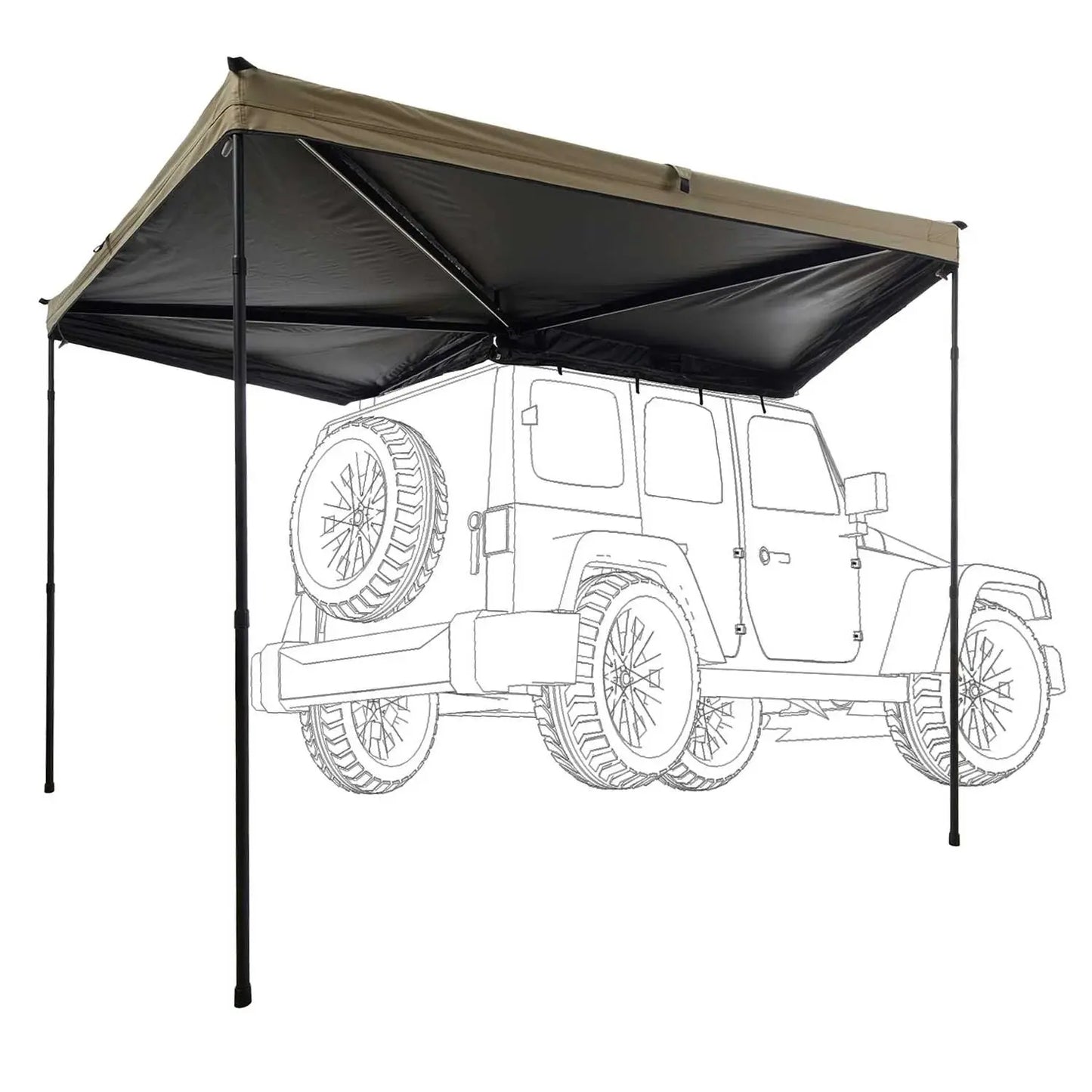 VICKYWOOD 270° Markise LIGHT LEAF 200 cm - CamperMacherei