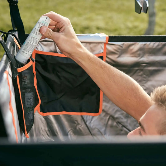 Vickywood Duschzelt mit Regenhaube 100cm schwarz 1qm freitragend VICKYWOOD