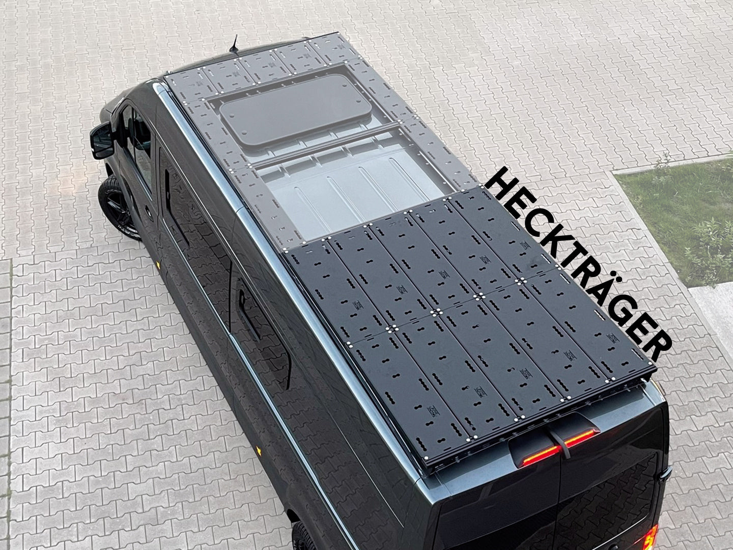 Dachträgersystem MAN TGE / VW Crafter ab 2017 | SpaceRack L4 - Nein - Heckträger - Basic Rolling-Space