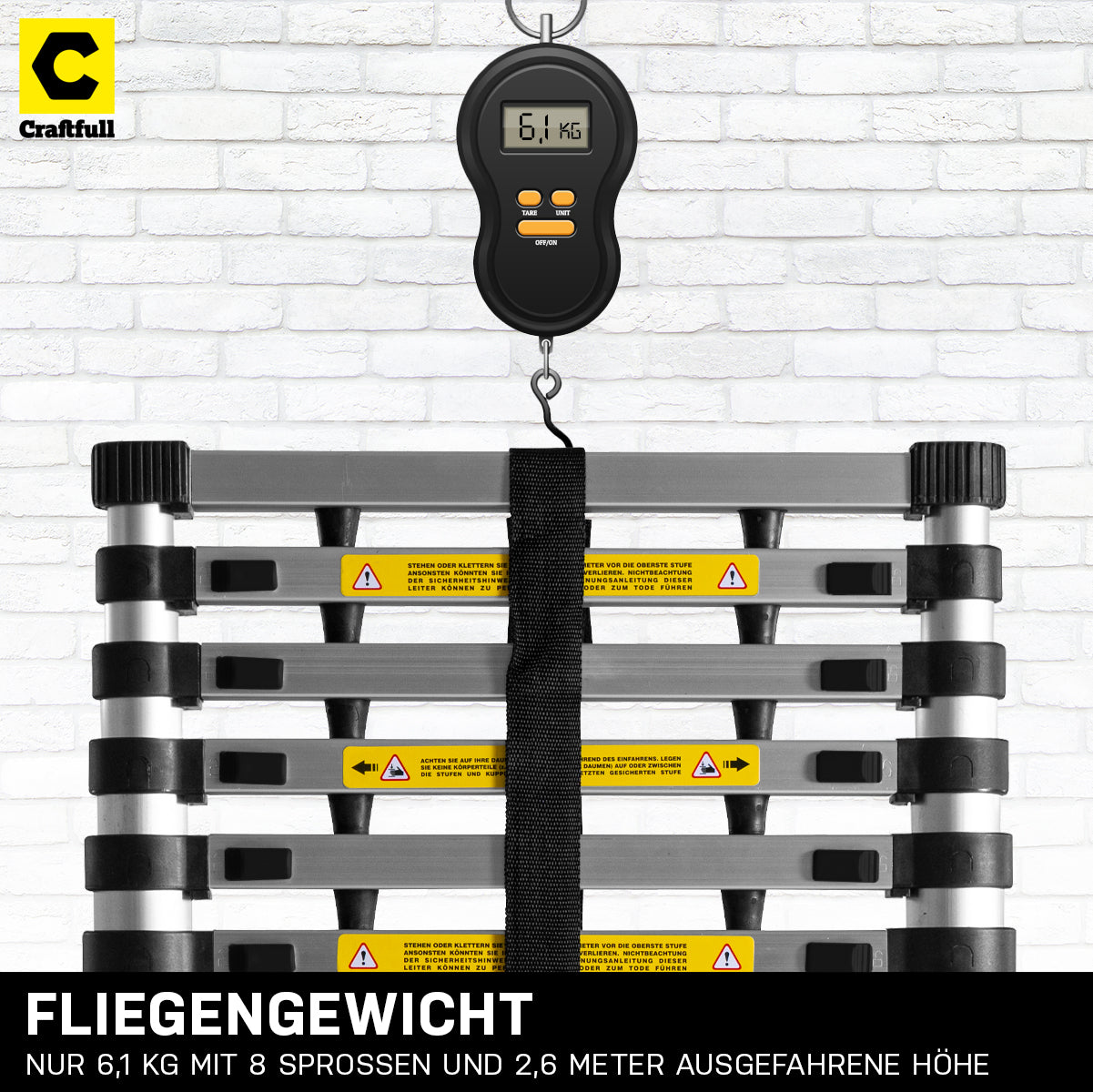 Teleskopleiter - 2.6m Rolling-Space