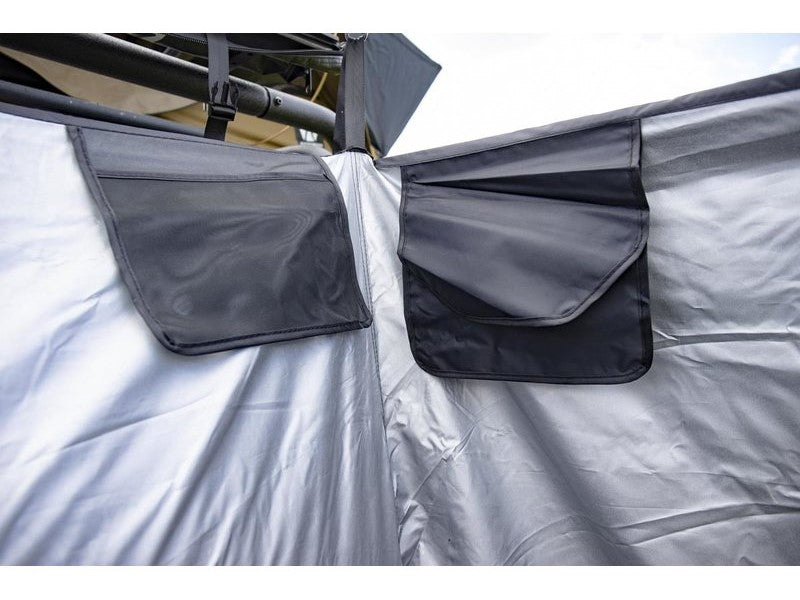 Duschzelt Umkleide mit Regenhaube Vickywood Schwarz Rolling-Space