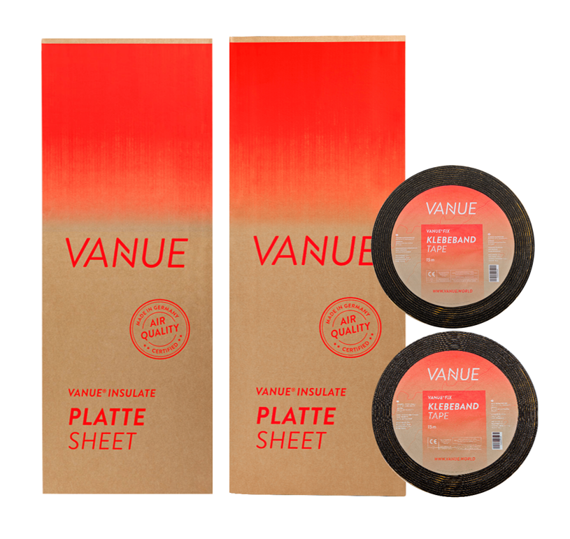 VANUE® SET selbstklebende Dämmung 10m² mit Klebeband