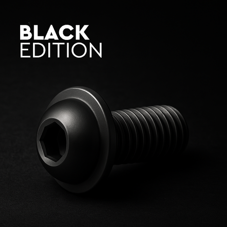 Linsenkopfschraube M8 x 12 mm schwarz | BLACK EDITION | 20 Stück Rolling-Space