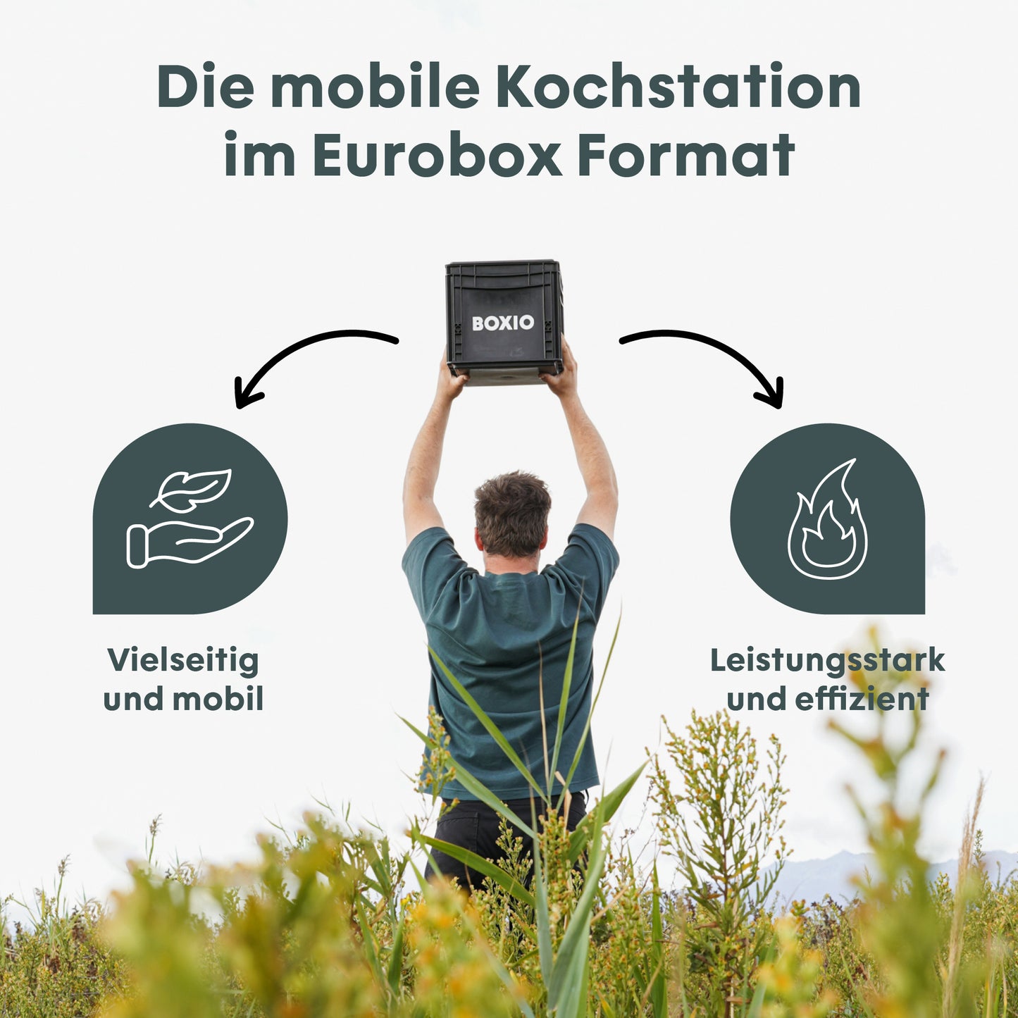BOXIO COOK - Kocher in Eurobox 1,5kw inkl Windschutz