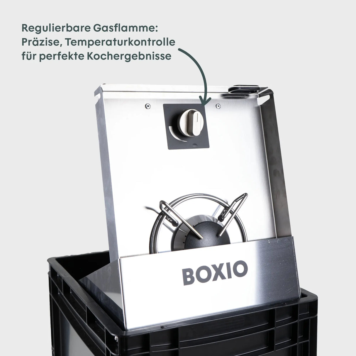 BOXIO COOK - Kocher in Eurobox 1,5kw inkl Windschutz BOXIO