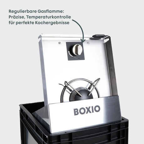 BOXIO COOK - Kocher in Eurobox 1,5kw inkl Windschutz BOXIO