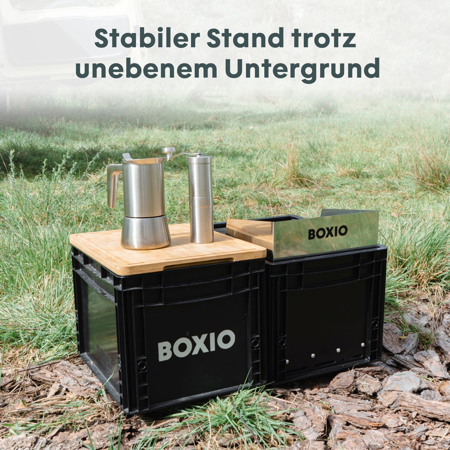 BOXIO COOK - Kocher in Eurobox 1,5kw inkl Windschutz