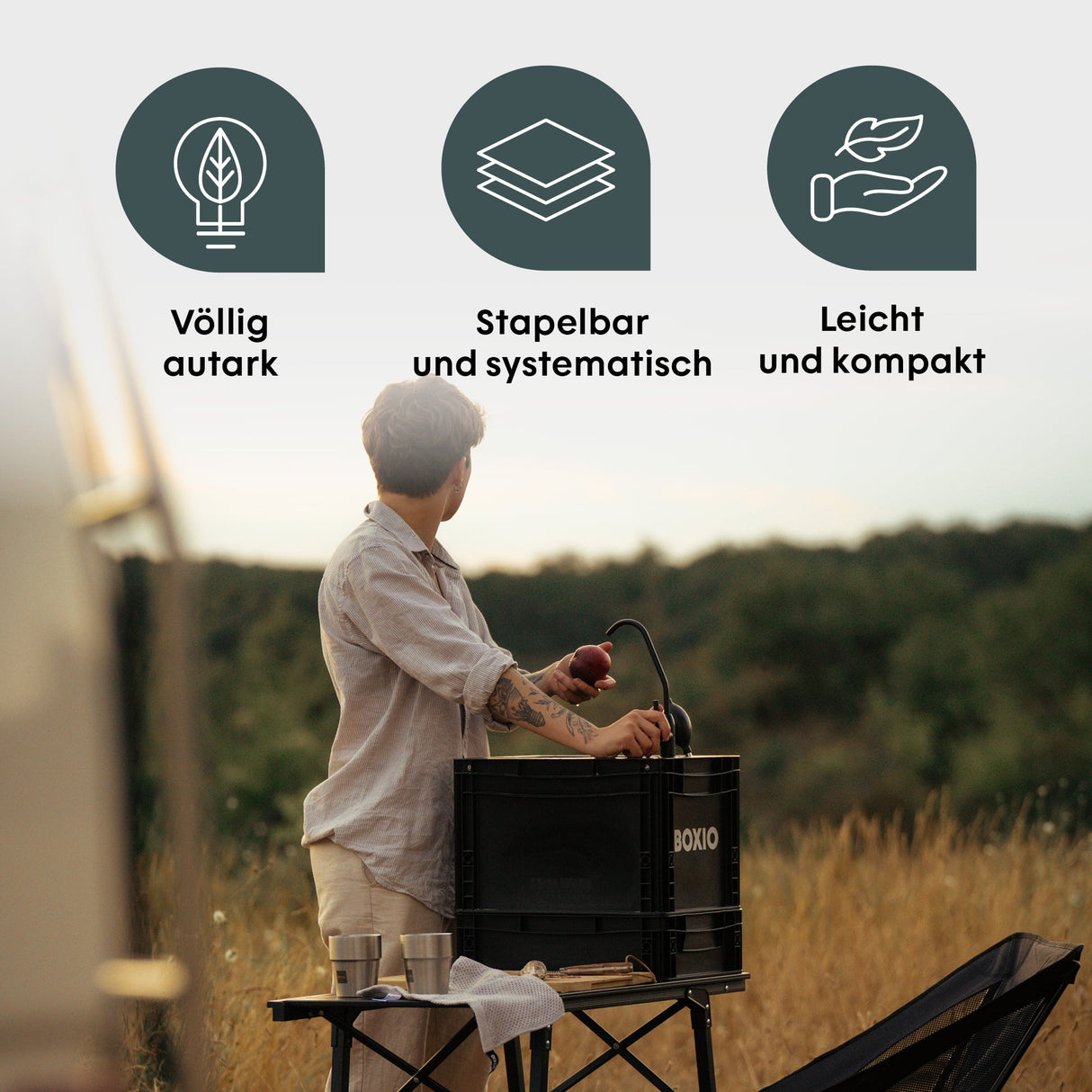 BOXIO KITCHEN LITE I Mobile I kompakte Outdoor-Küche