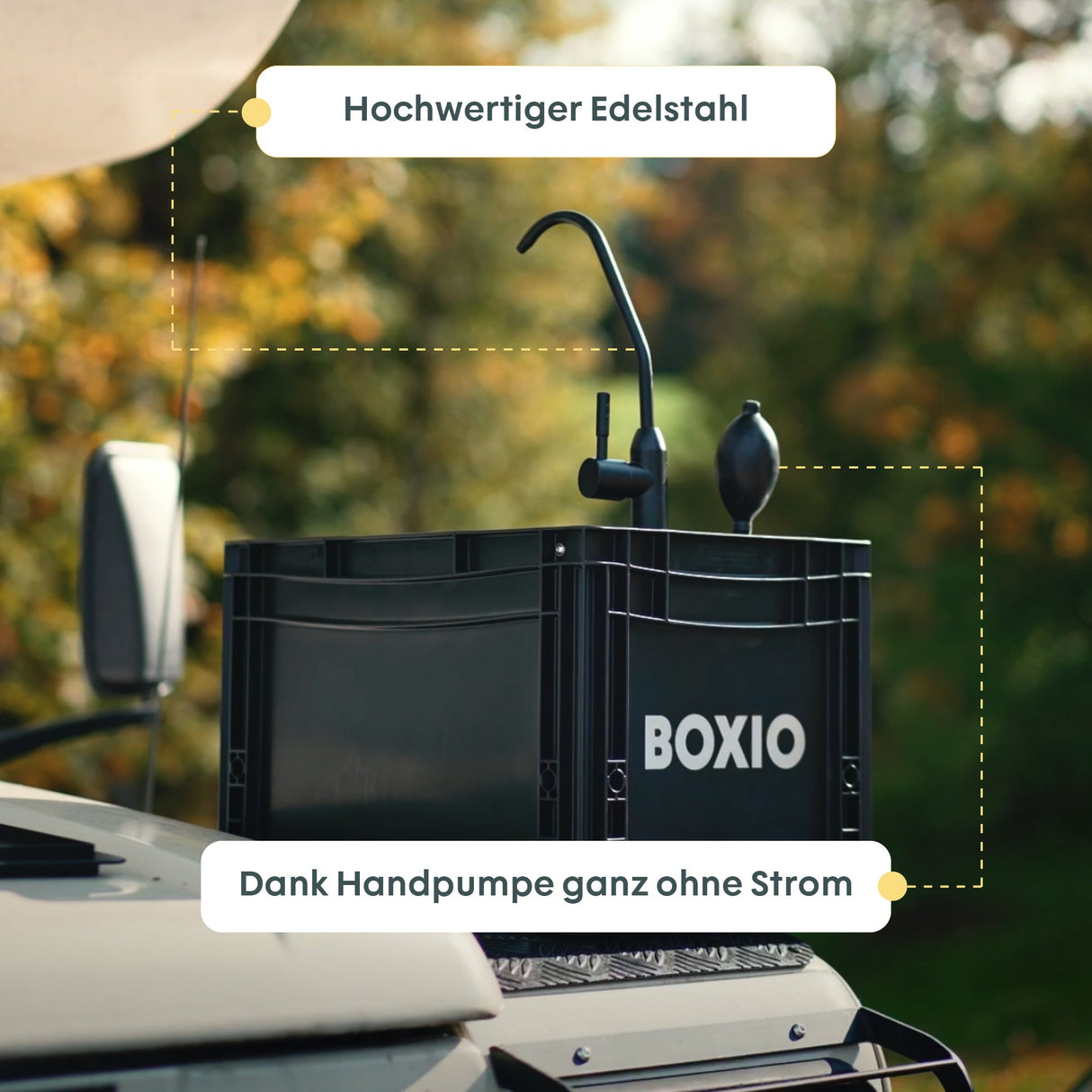 BOXIO WASH XL Max+ I XL-Campingwaschbecken mit Wasserfilter