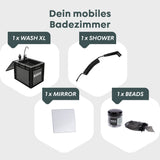 BOXIO WASH XL PLUS I Mobiles XL-Camping Waschbecken mit Duschbrause