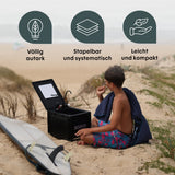 BOXIO WASH XL PLUS I Mobiles XL-Camping Waschbecken mit Duschbrause