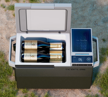 Gebrauchte Ecoflow Glacier Kompressor-Kühlbox inkl Zusatzakku, 12/24/230V, Solar 38L Eiswürfel, zwei Zonen, autark, USB-C, Battery 298wh