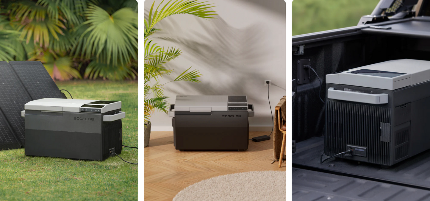 Gebrauchte Ecoflow Glacier Kompressor-Kühlbox inkl Zusatzakku, 12/24/230V, Solar 38L Eiswürfel, zwei Zonen, autark, USB-C, Battery 298wh