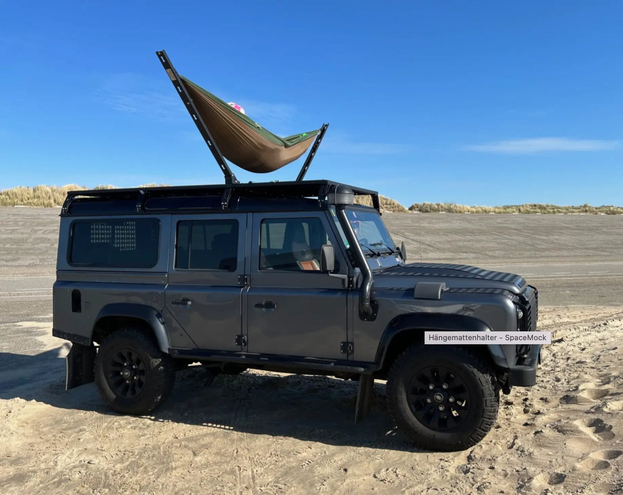 Hängemattenhalter für Dachträger - passt für Rolling Space, Rhino Rack, Frontrunner, SpaceMock, Nuten profil N8, Nutenschiene und andere Rolling Space