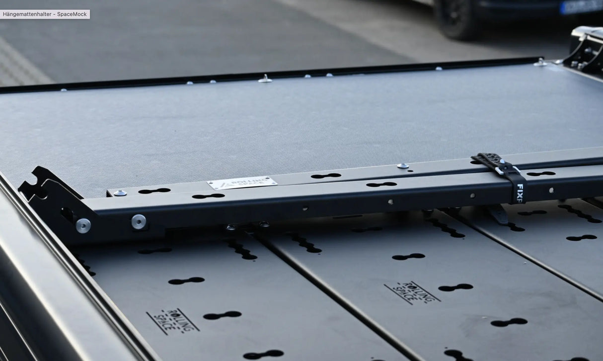 Hängemattenhalter für Dachträger - passt für Rolling Space, Rhino Rack, Frontrunner, SpaceMock, Nuten profil N8, Nutenschiene und andere Rolling Space