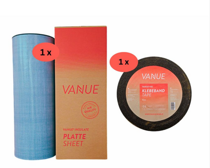VANUE DIY SET verschiedene Größen - selbstklebende Dämmung 19mm + Dämmklebeband