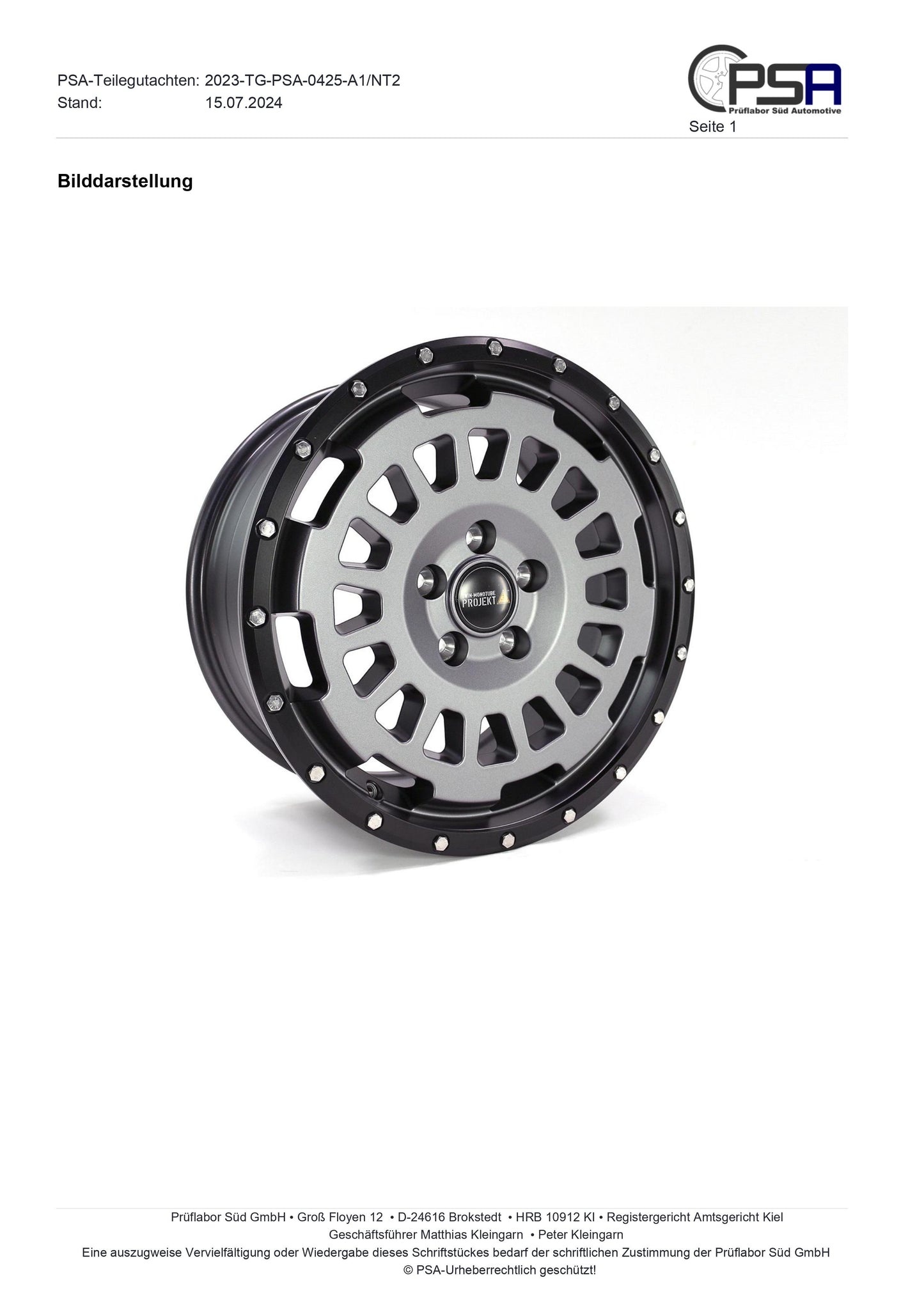 Twin Project Monotube Offroad Felgen AT 8,5X18 schwarz SPRINTER