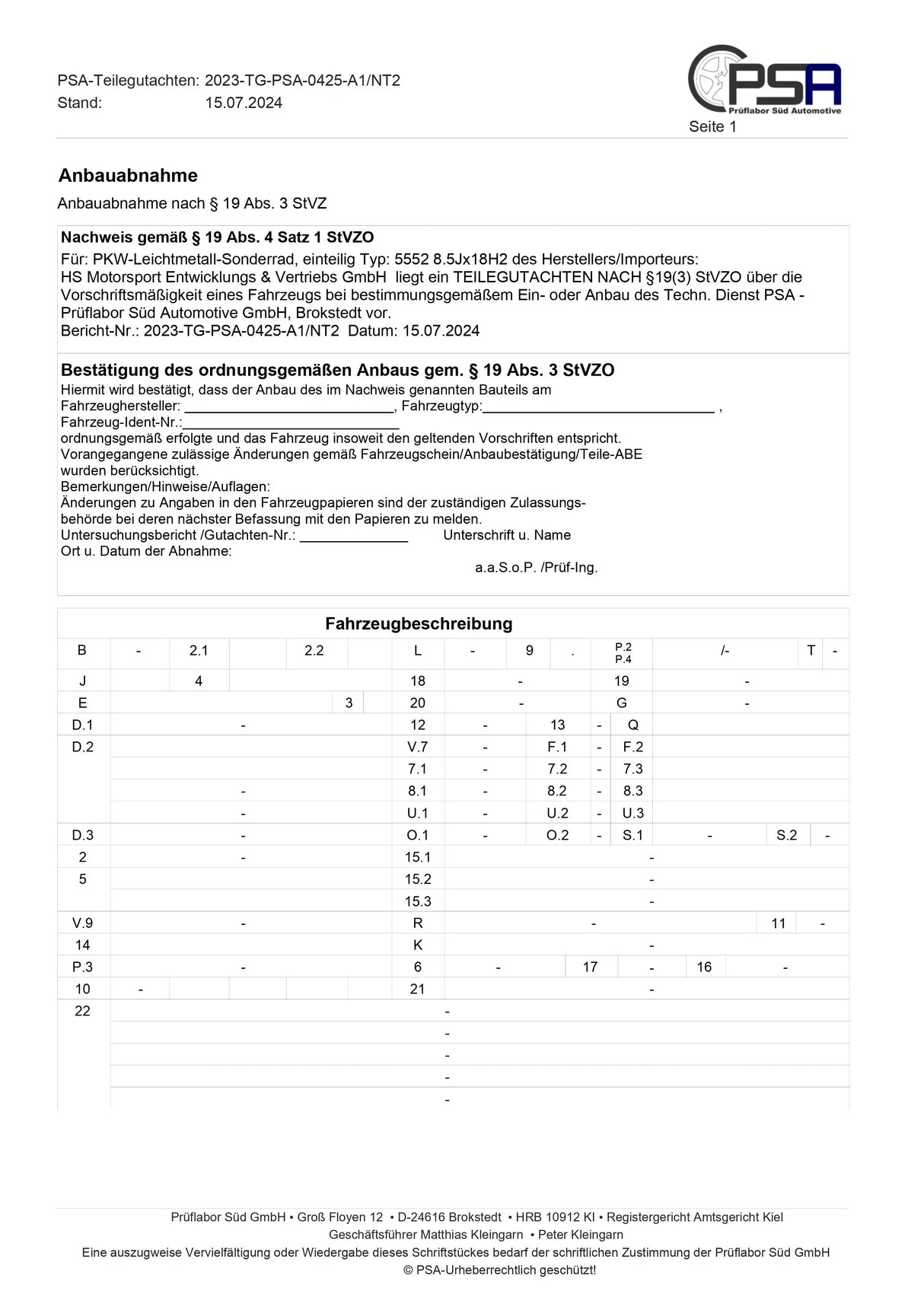 Twin Project Monotube Offroad Felgen AT 8,5X18 schwarz SPRINTER Twin Monotube Projekt