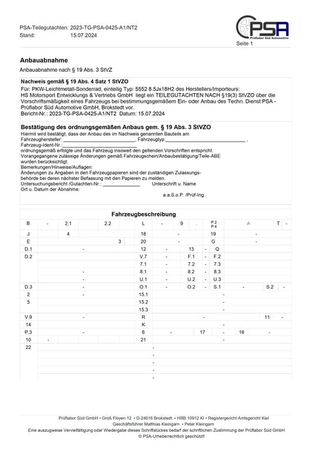 Twin Project Monotube Offroad Felgen AT 8,5X18 schwarz SPRINTER Twin Monotube Projekt