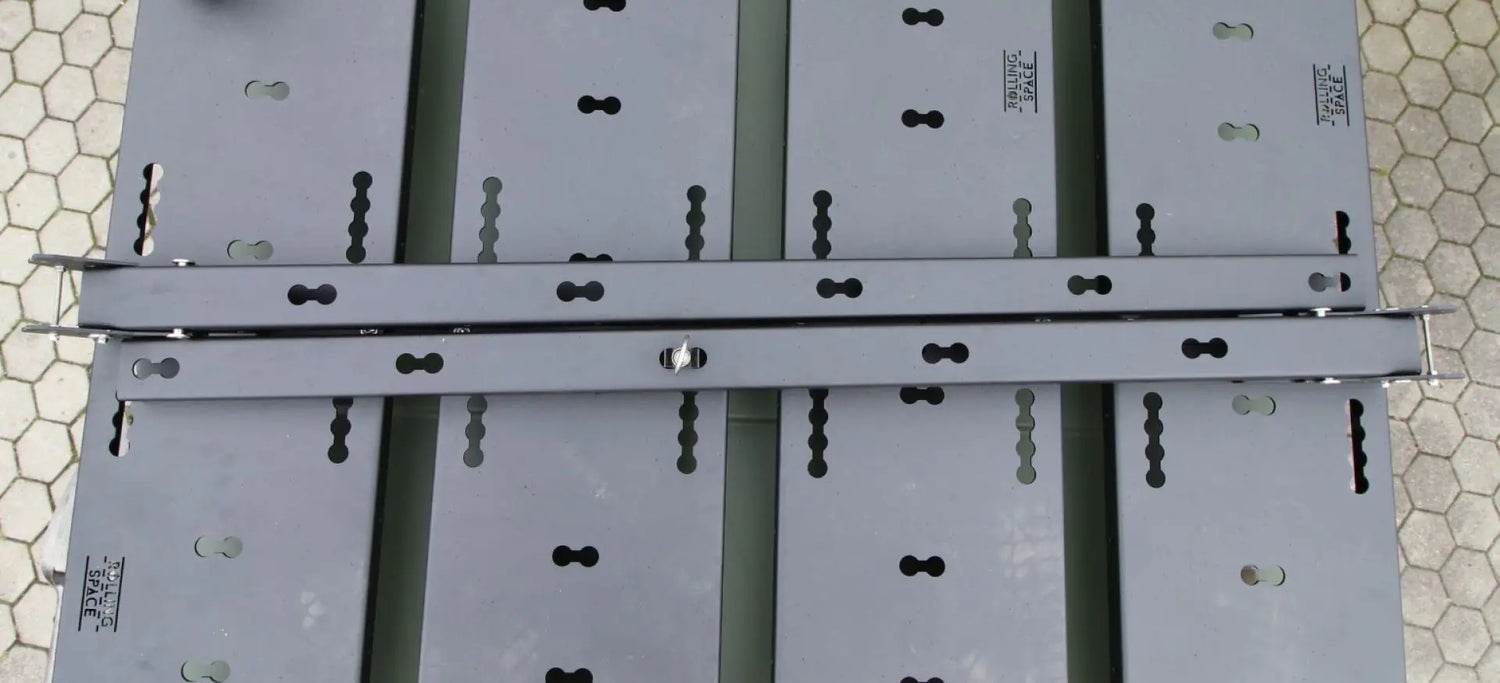 Hängemattenhalter für Dachträger - passt für Rolling Space, Rhino Rack, Frontrunner, SpaceMock, Nuten profil N8, Nutenschiene und andere Rolling Space