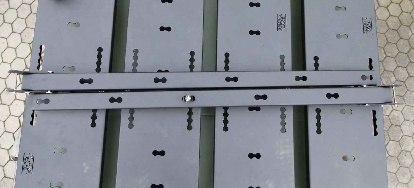 Hängemattenhalter für Dachträger - passt für Rolling Space, Rhino Rack, Frontrunner, SpaceMock, Nuten profil N8, Nutenschiene und andere