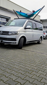 Hängemattenhalter für Dachträger - passt für Rolling Space, Rhino Rack, Frontrunner, SpaceMock, Nuten profil N8, Nutenschiene und andere Rolling Space