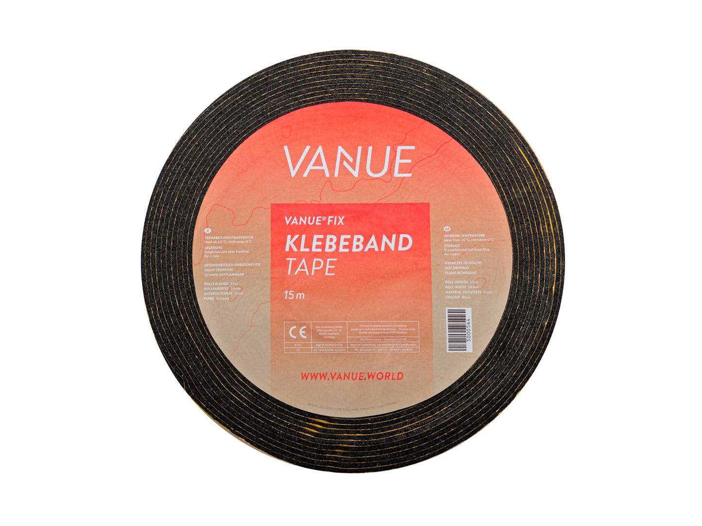VANUE DIY SET verschiedene Größen - selbstklebende Dämmung 19mm + Dämmklebeband