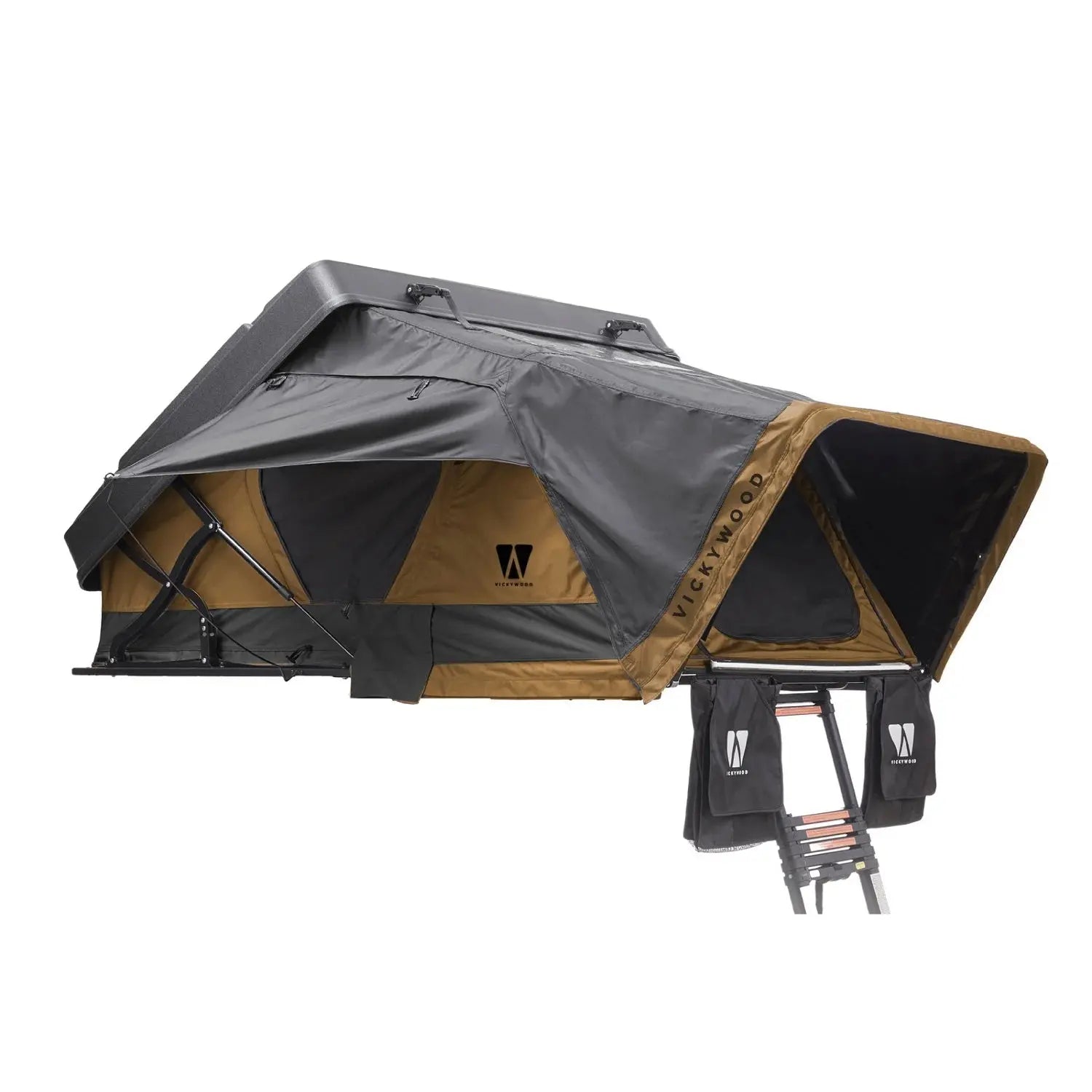 Vickywood MIGHTY OAK 165 light grau Hartschale Hybrid-Dachzelt – CamperMacherei